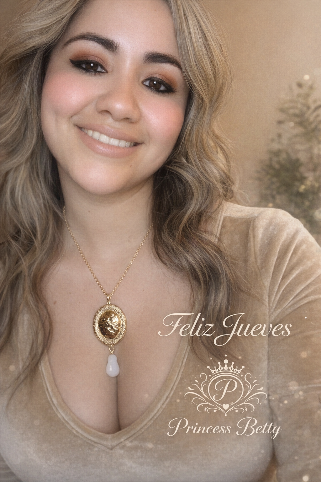 Gold Medallion Necklace with Pearl Drop