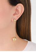 Golden Drop Ball Earrings – 18K Gold Plated