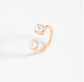 Open Pearl & Crystal Gold Ring