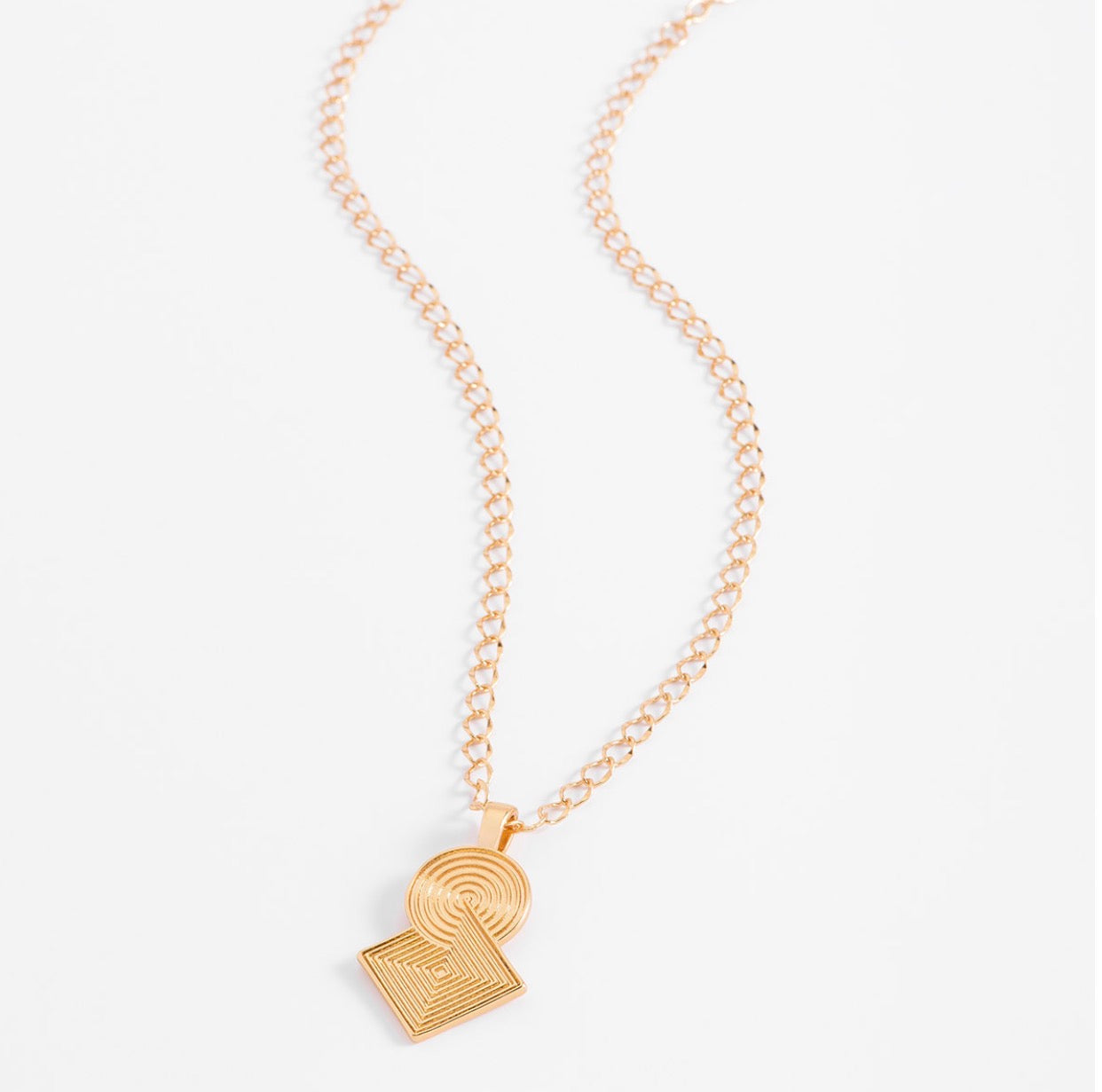 Geometric Gold Pendant Necklace