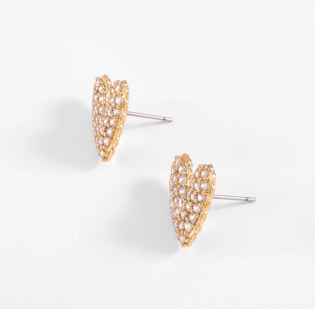 Crystal Heart Stud Earrings