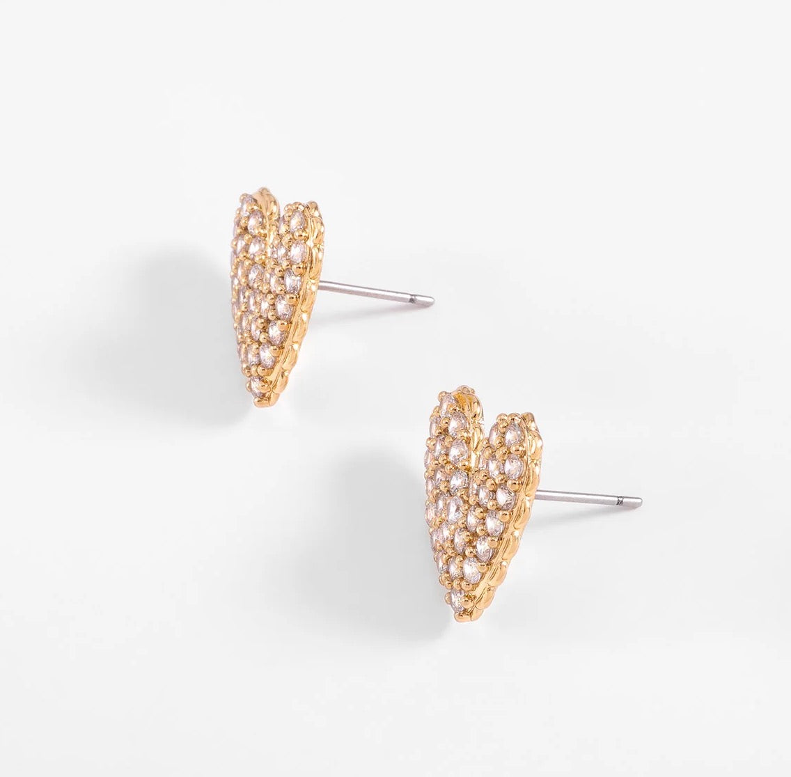 Crystal Heart Stud Earrings