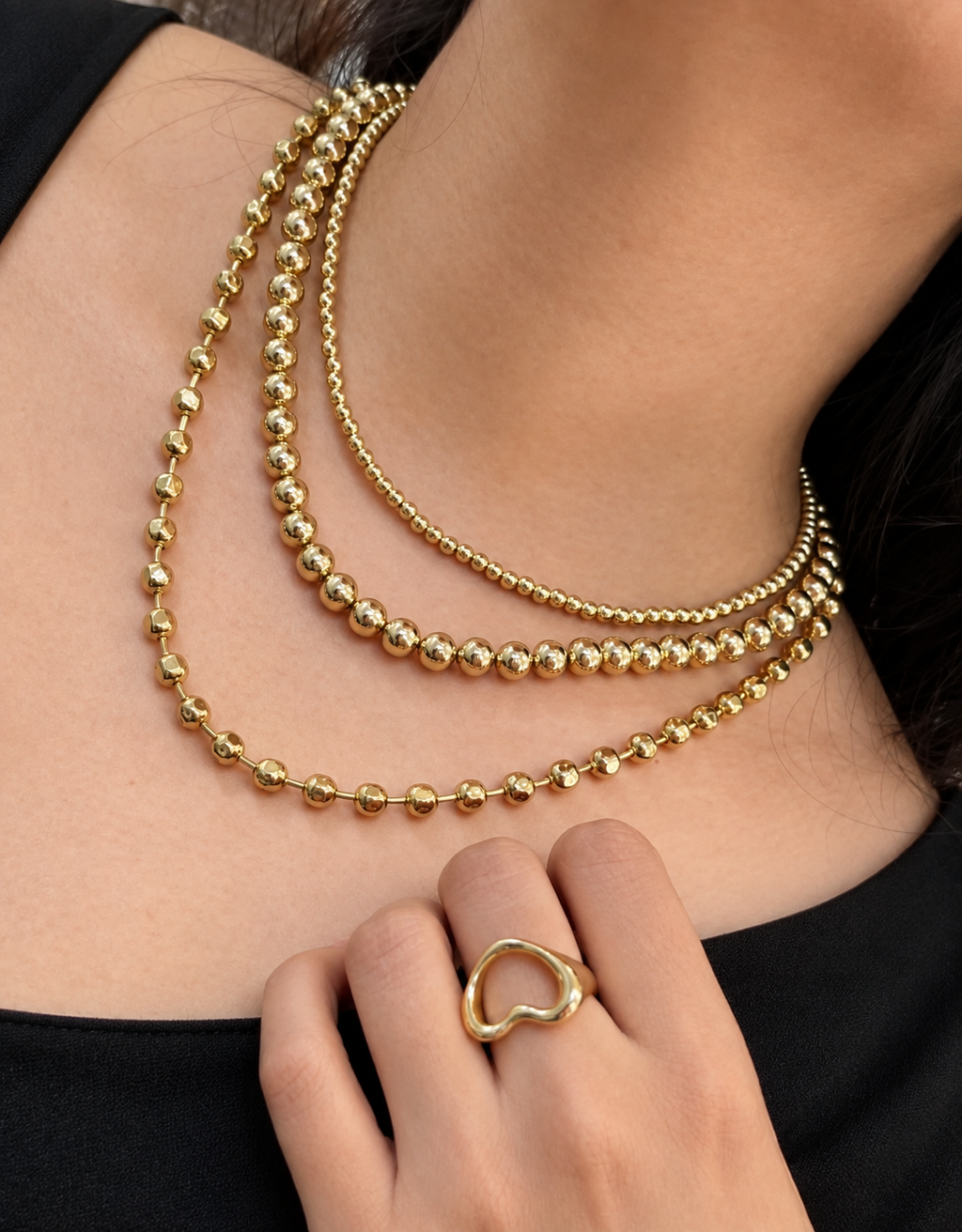 18K Gold-Plated Beaded Necklace