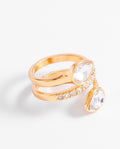 Luxe Layered Crystal Gold Ring