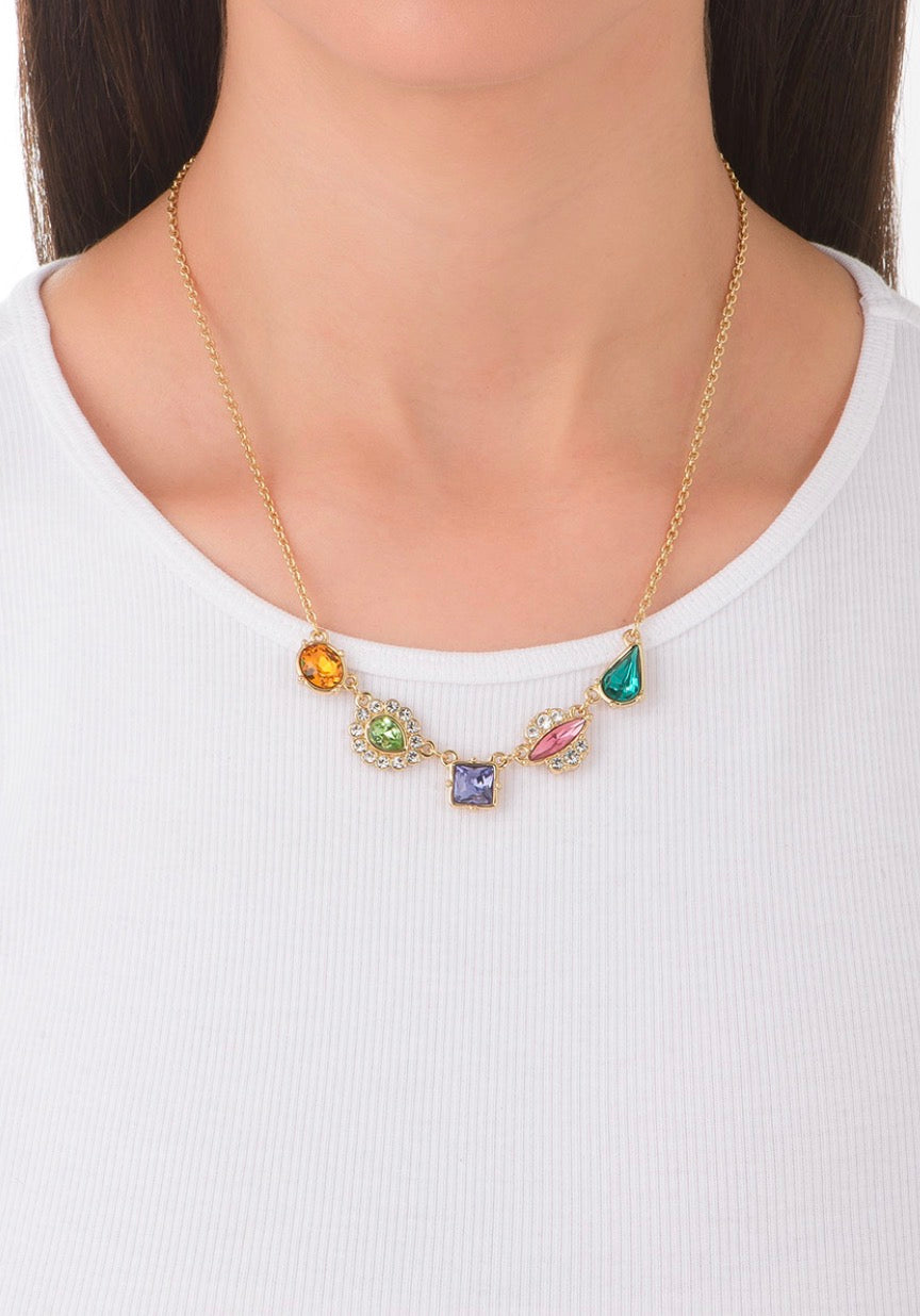 Multi-Color Crystal Statement Necklace