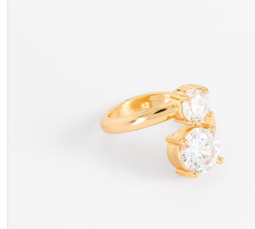 Double Stone Open Gold Ring