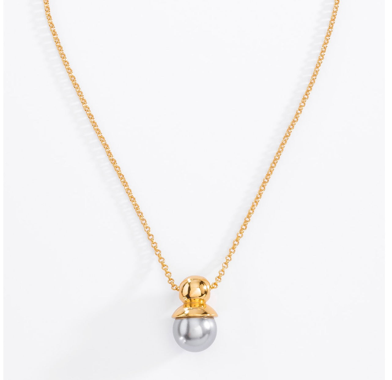 Golden Pearl Drop Necklace