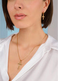 Gold Cross Hoop Earrings
