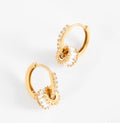 Crystal Charm Hoop Earrings – 18K Gold Plated