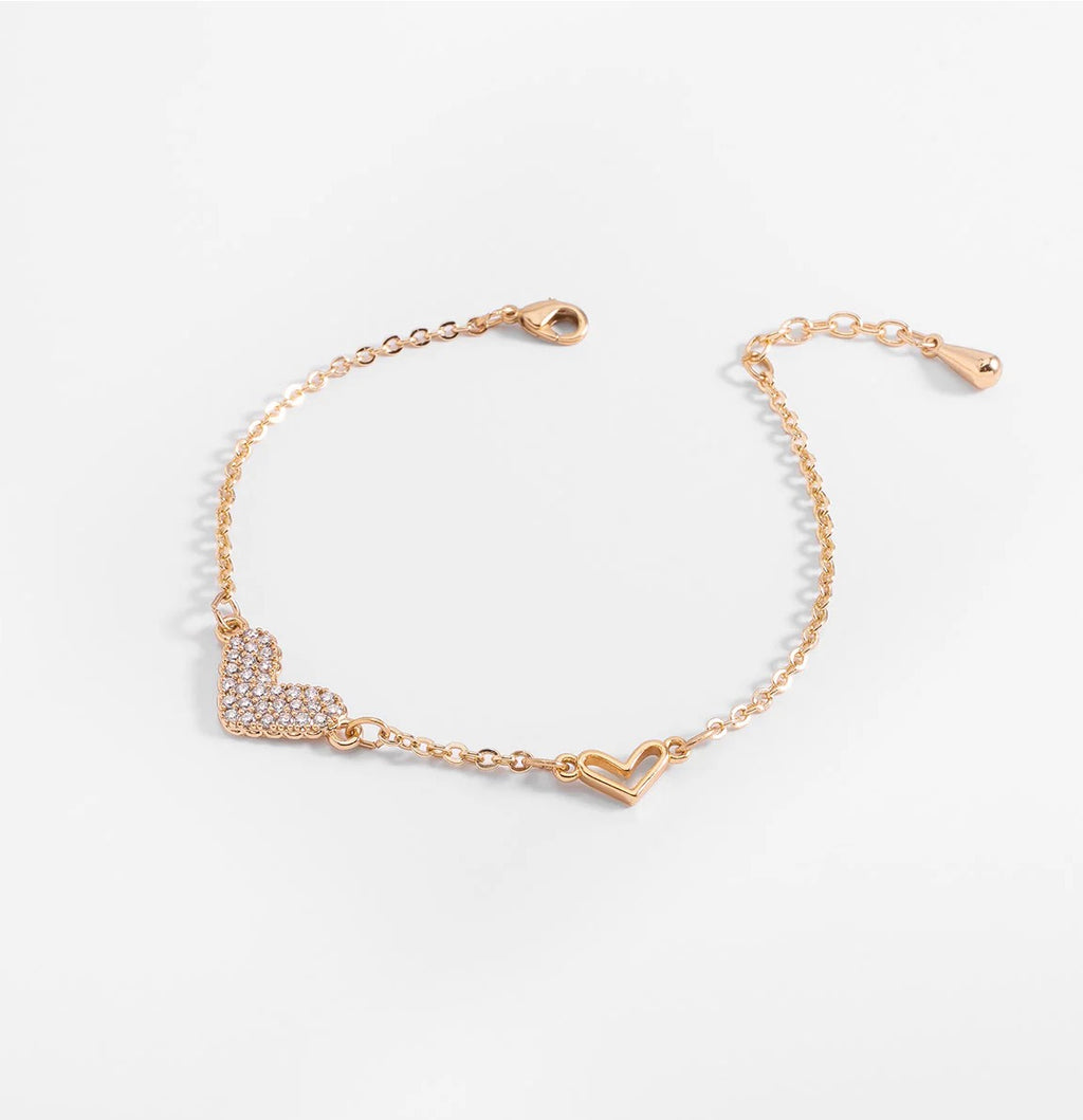 Golden Heart Charm Bracelet