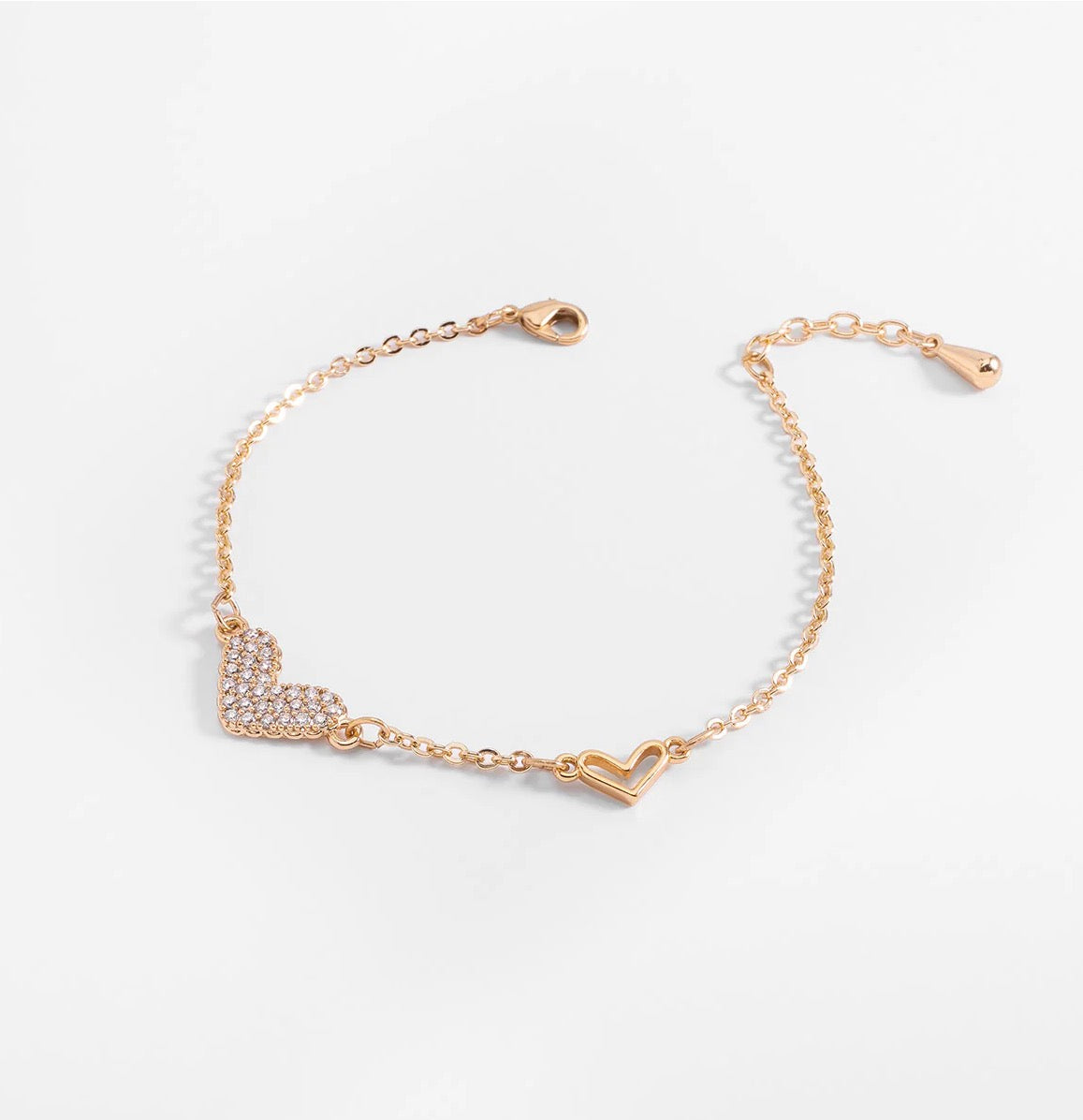 Golden Heart Charm Bracelet