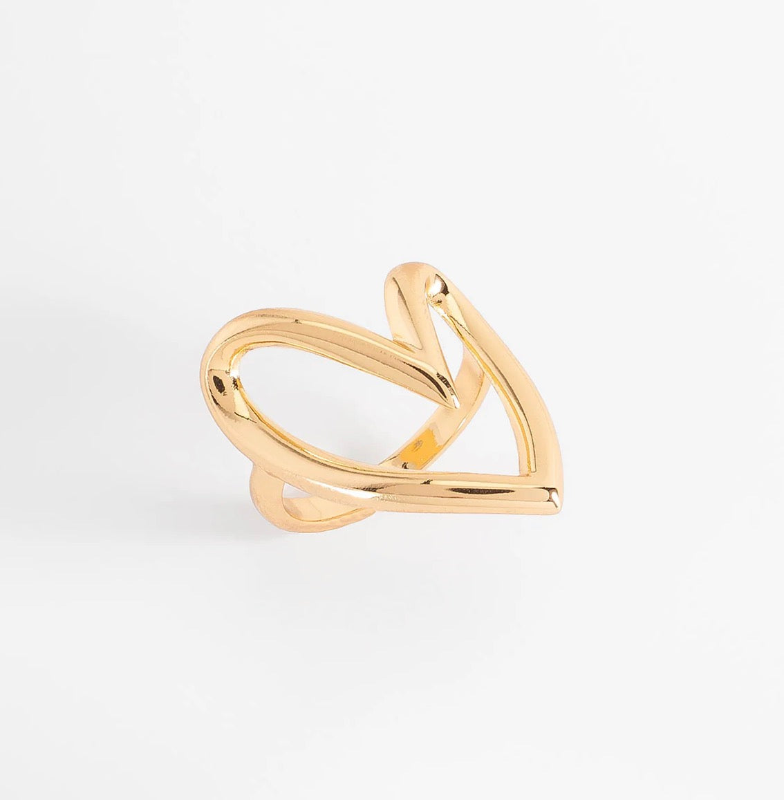 Heart Charm Ring – 18K Gold Plated Elegant Love Ring