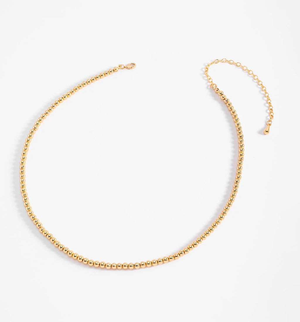 Dainty 18K Gold-Plated Beaded Necklace