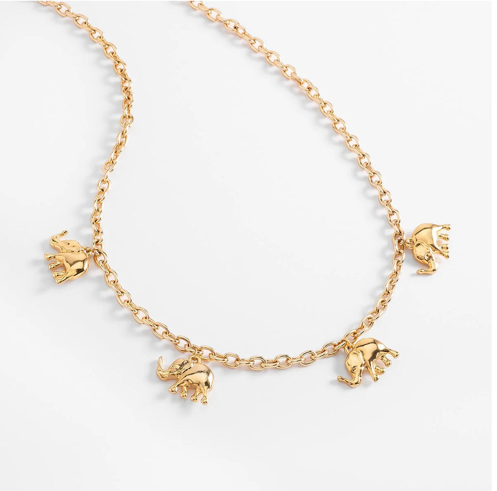 Golden Elephant Charm Necklace – Symbol of Luck & Elegance