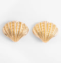 18K Gold Plated Seashell Stud Earrings