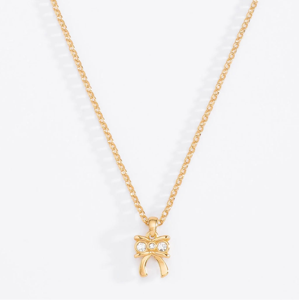 Gold Bow Pendant Necklace