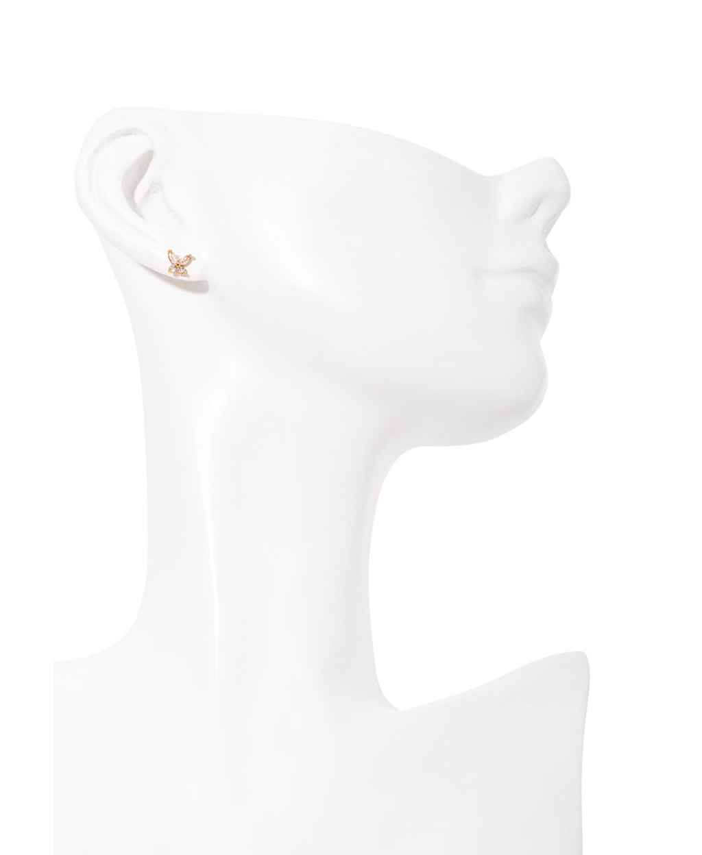 Mini Crystal Butterfly Stud Earrings – 18K Gold Plated