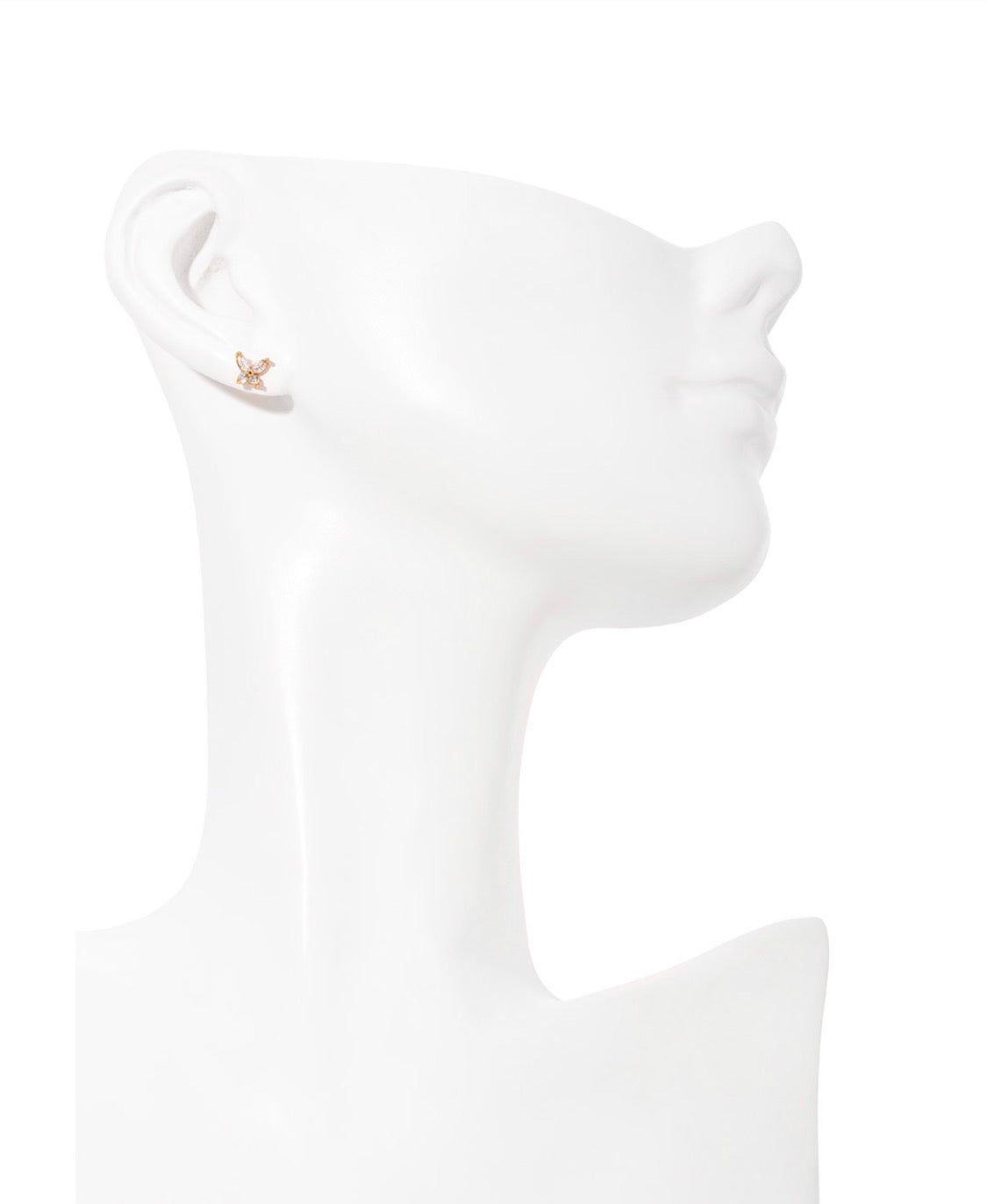 Mini Crystal Butterfly Stud Earrings – 18K Gold Plated