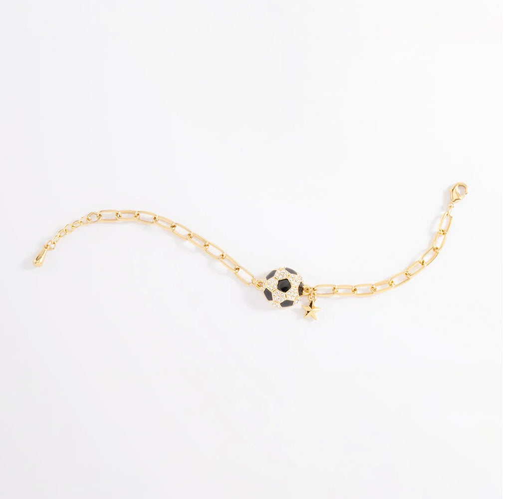 World Cup Soccer Charm Bracelet – Gold Plated