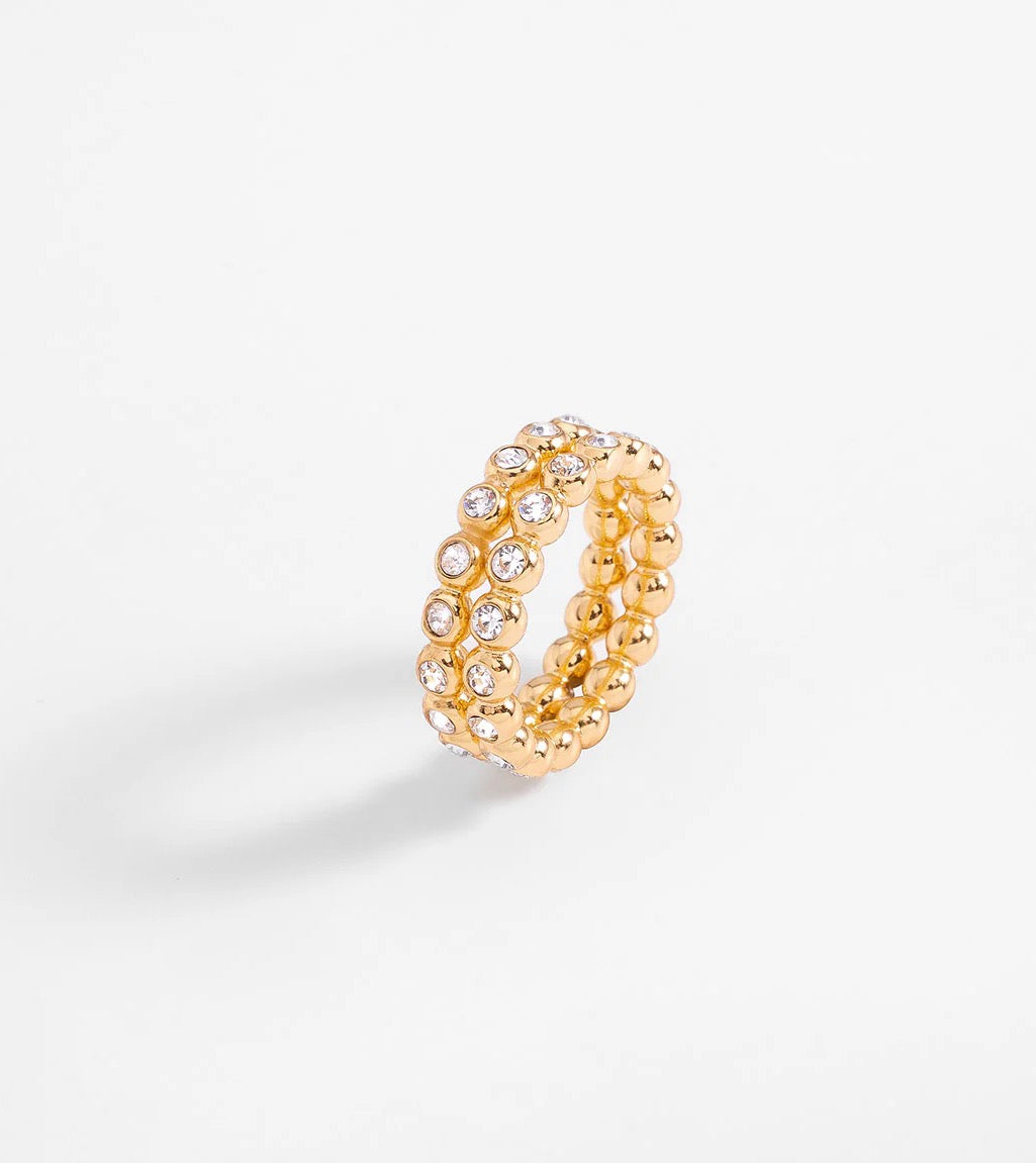 Golden Sparkle Duo Ring Set