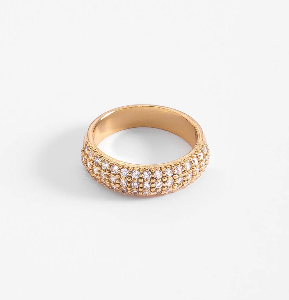 Golden Radiance Pavé Ring