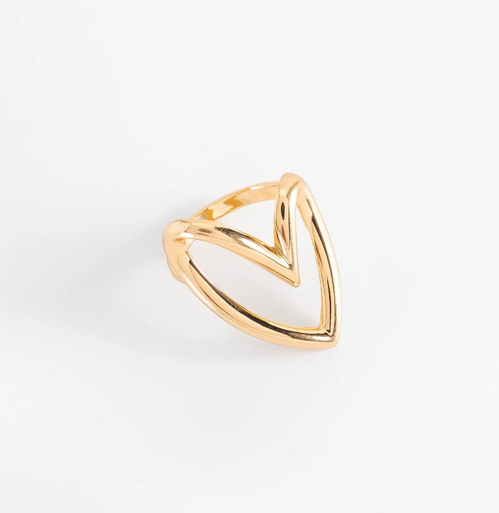 Heart Charm Ring – 18K Gold Plated Elegant Love Ring