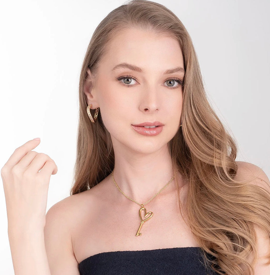 Gold Pavé Crystal Hoop Earrings