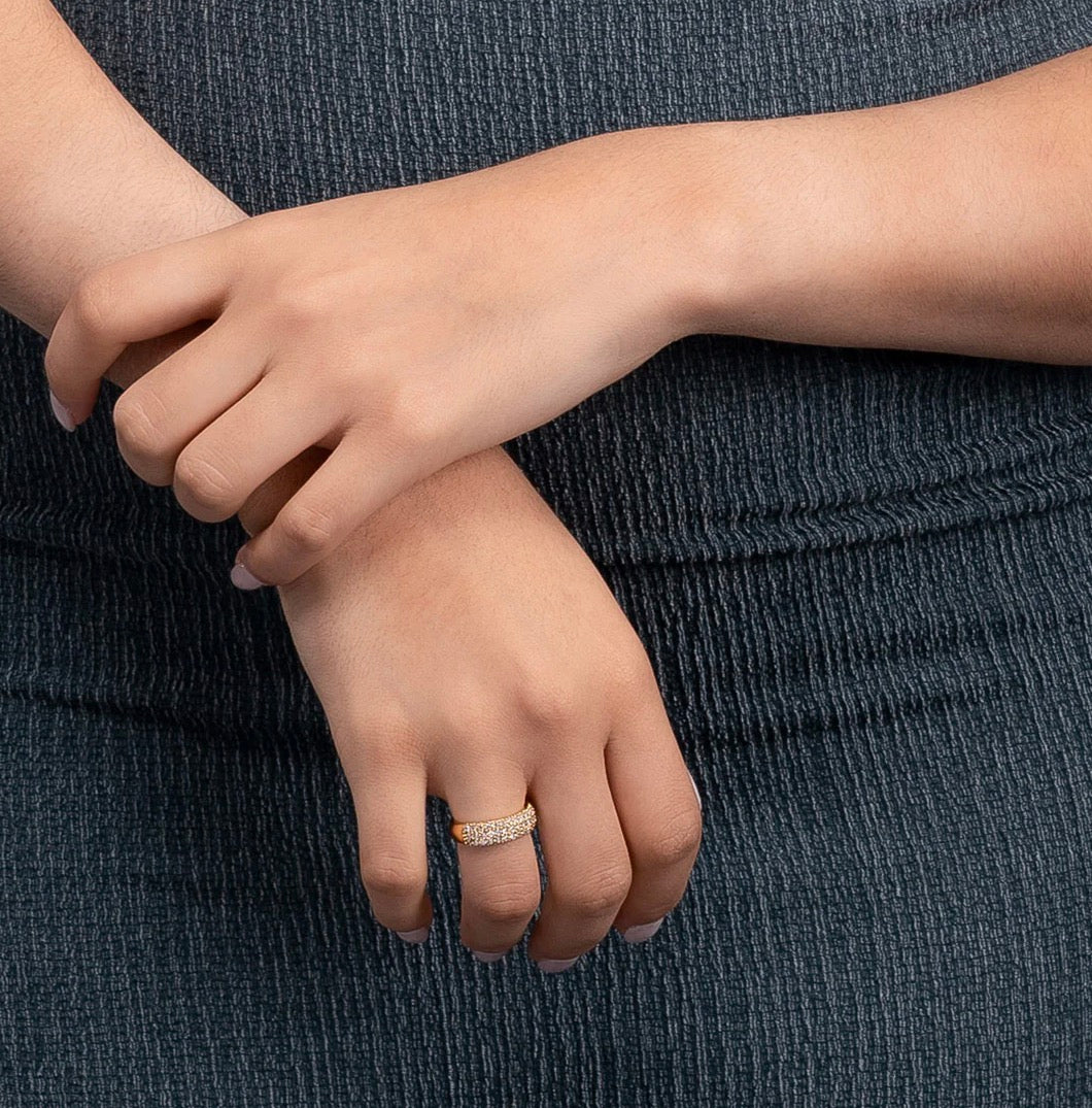 Golden Radiance Pavé Ring