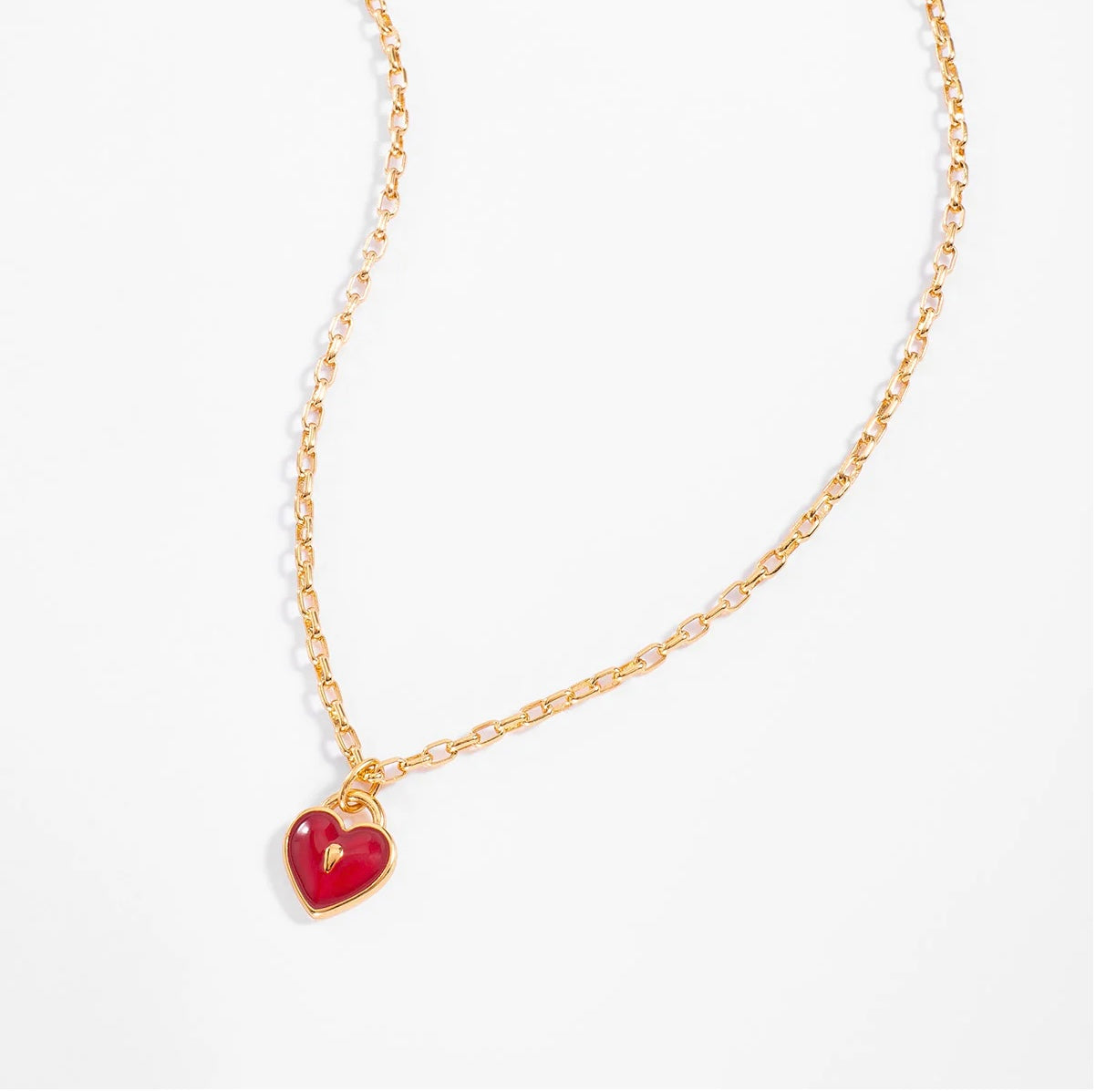 Red Heart Gold Pendant Necklace