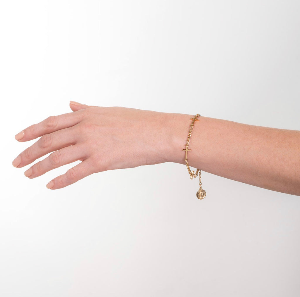 Gold Cross Chain Bracelet