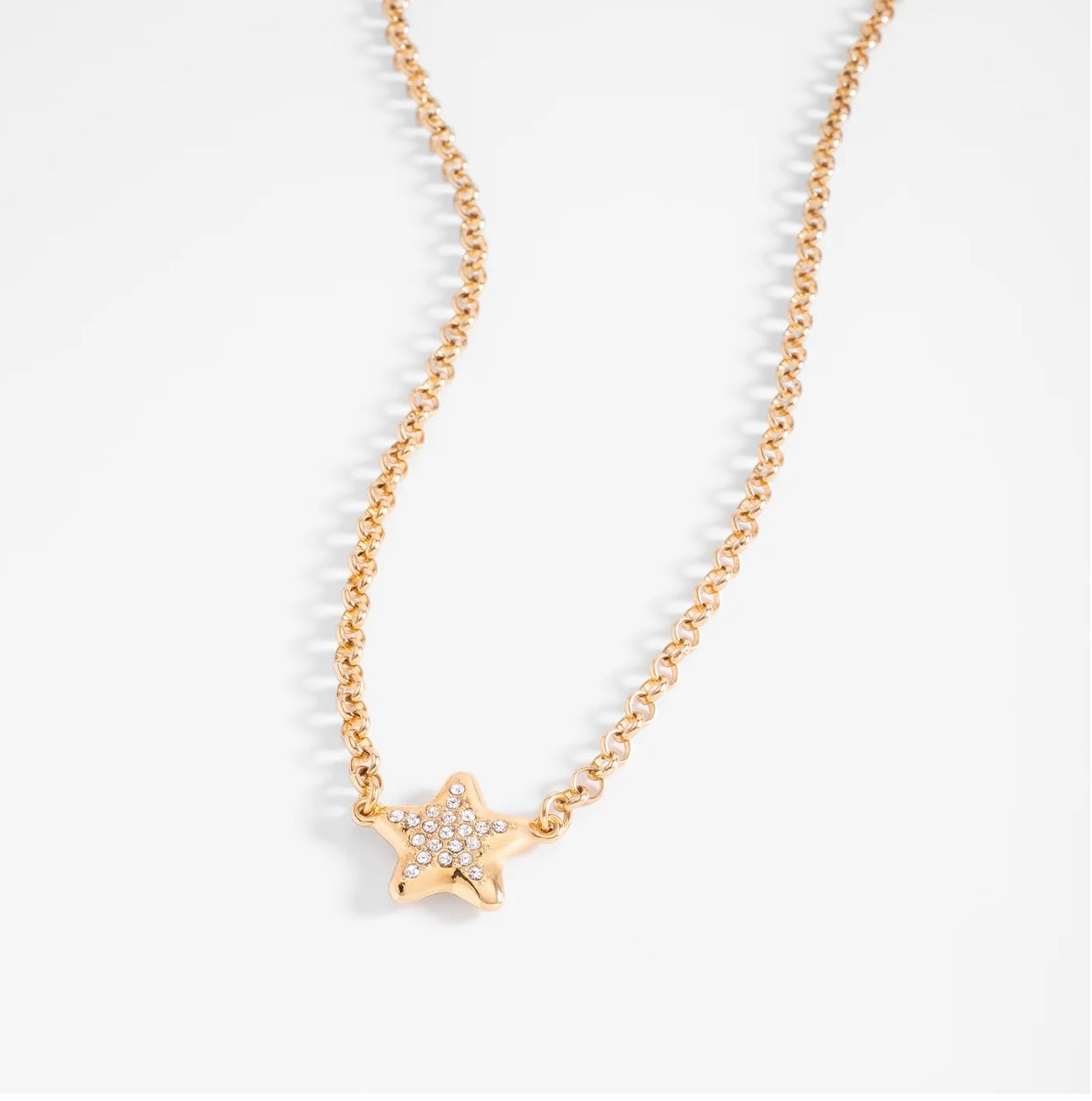 Gold Star Crystal Pendant Necklace
