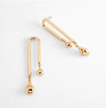 Modern Gold Drop Bar Earrings