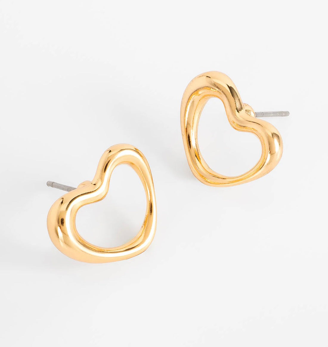 Gold Open Heart Earrings
