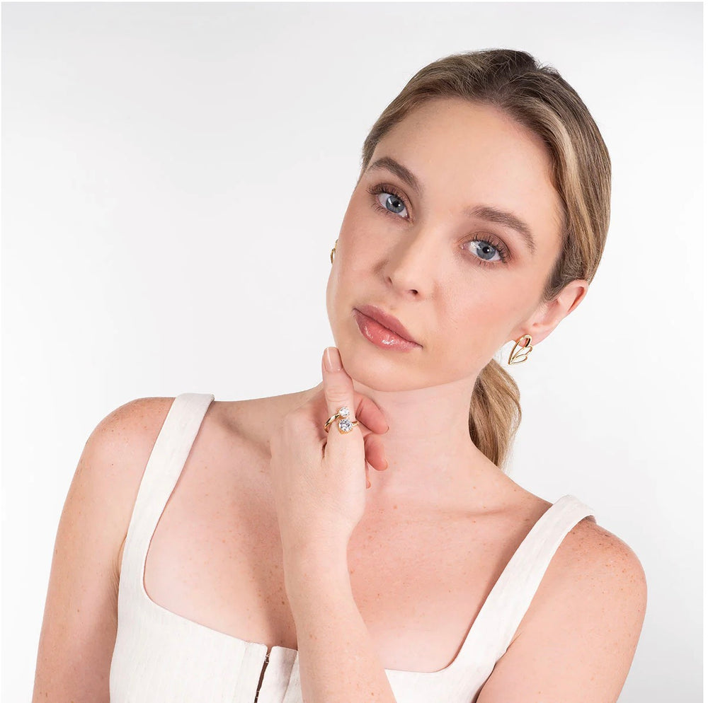 Gold Layered Heart Earrings