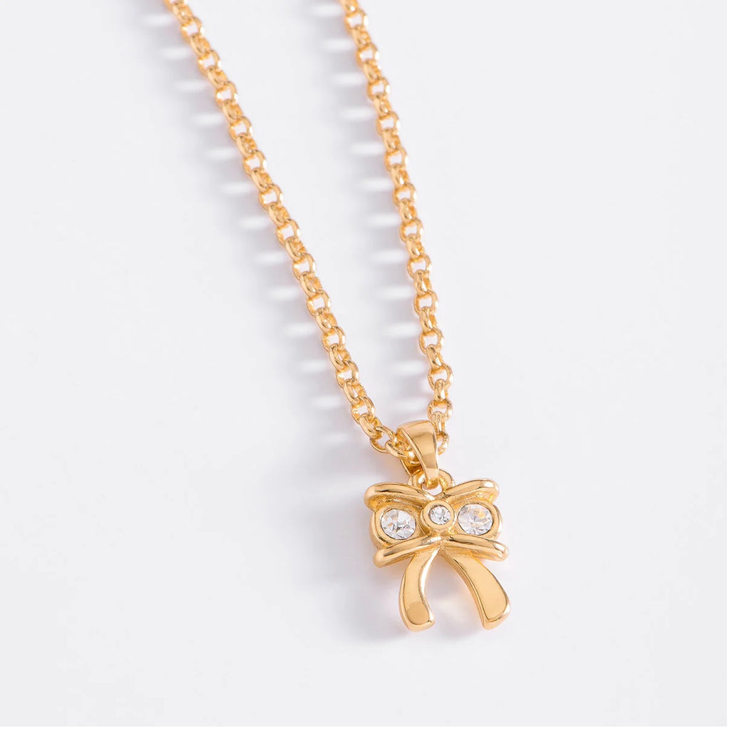 Gold Bow Pendant Necklace