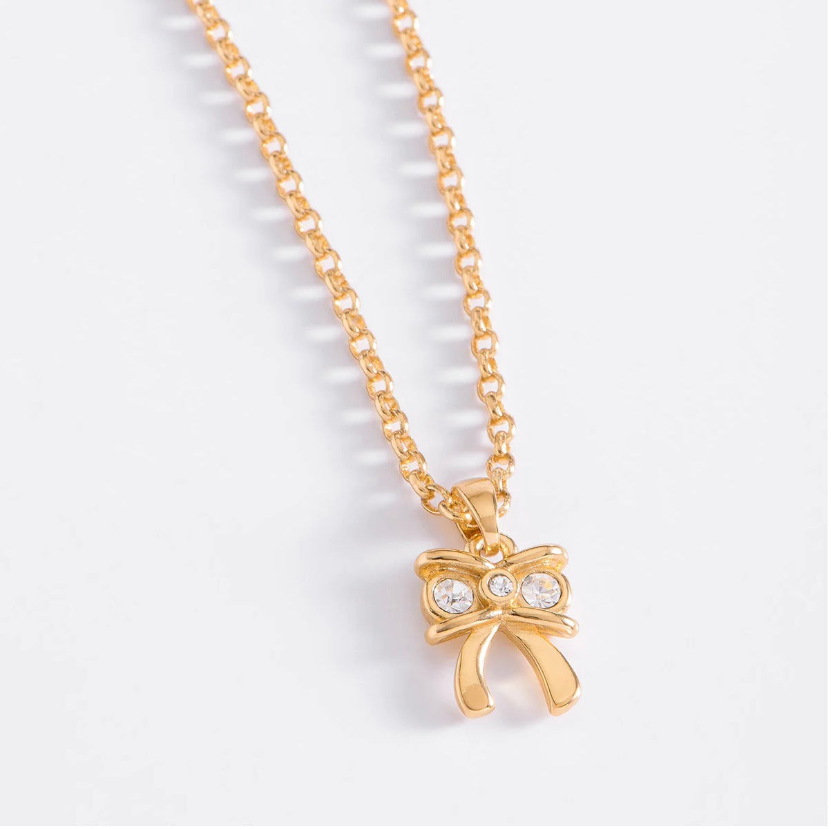 Gold Bow Pendant Necklace