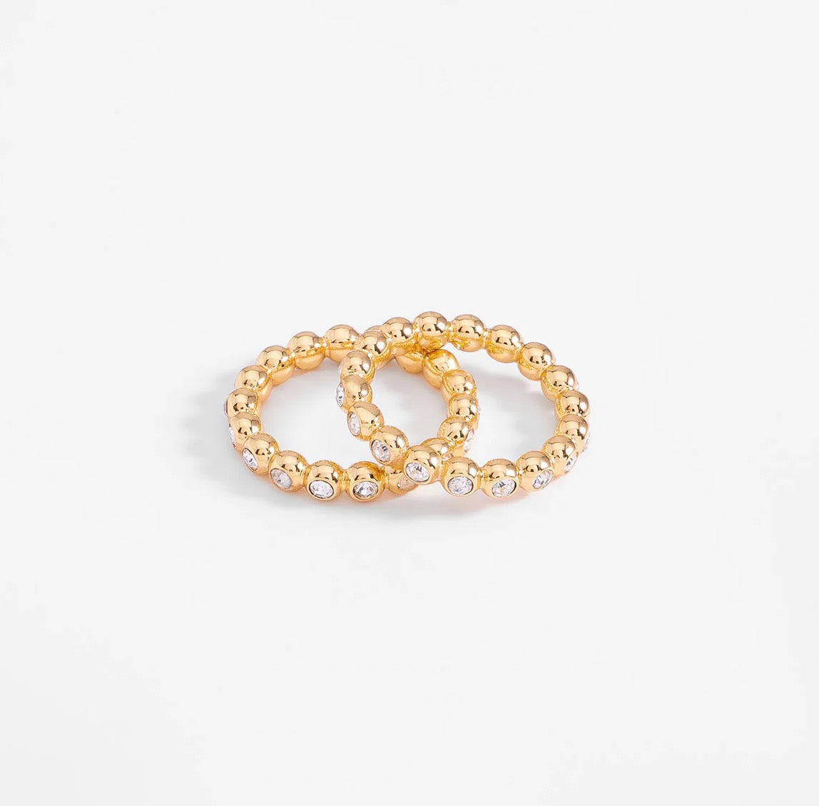 Golden Sparkle Duo Ring Set