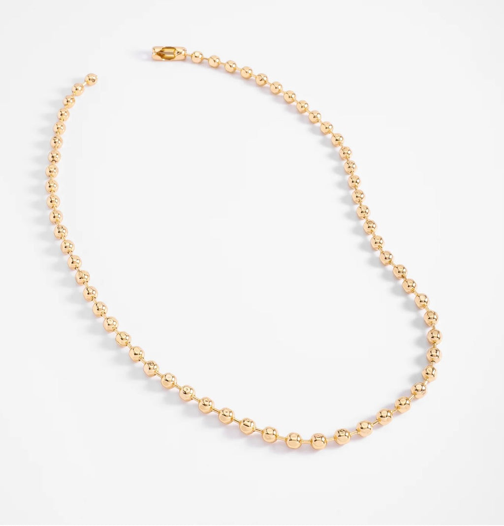 Delicate 18K Gold-Plated Beaded Necklace