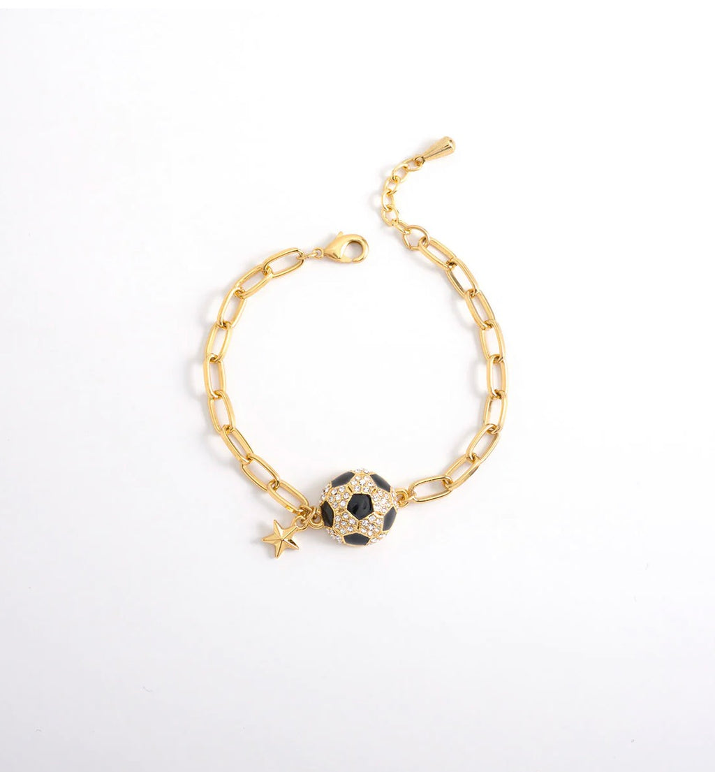 World Cup Soccer Charm Bracelet – Gold Plated