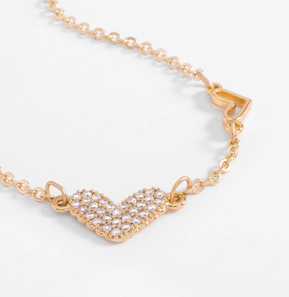 Golden Heart Charm Bracelet