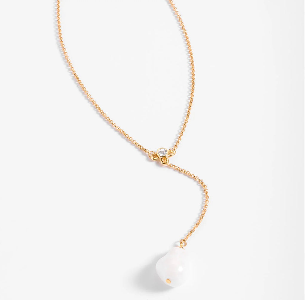 Elegant Pearl Drop Gold Necklace