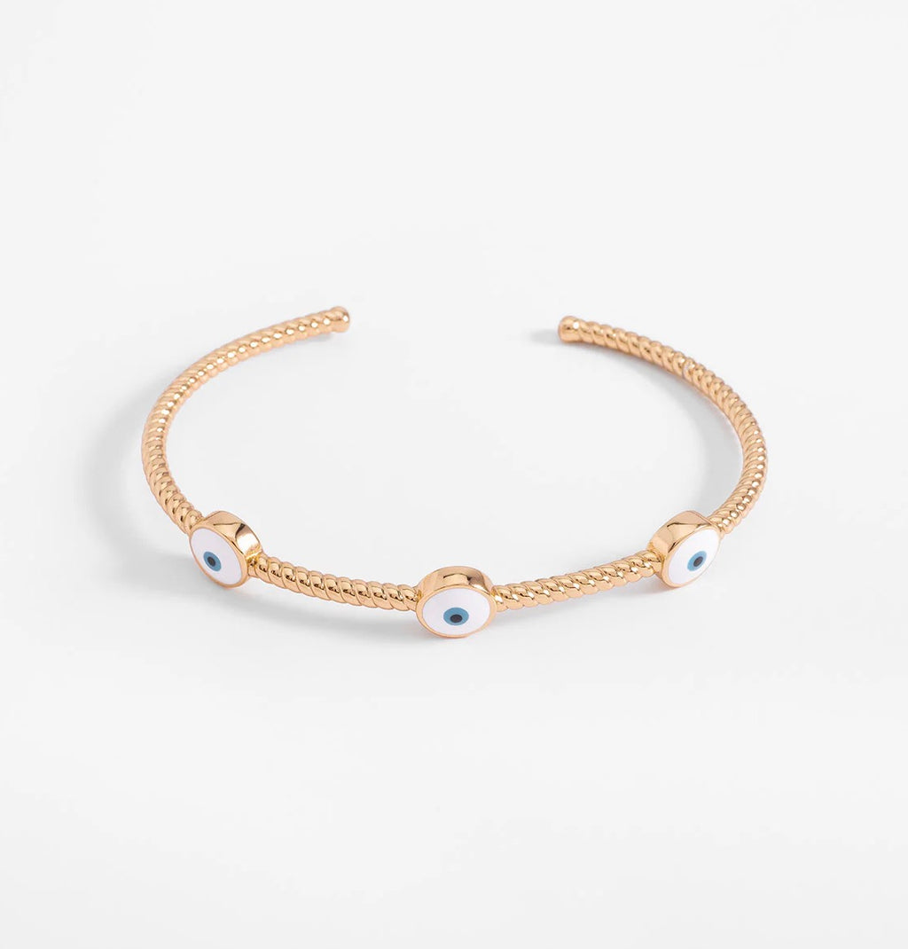 Evil Eye Gold Cuff Bracelet