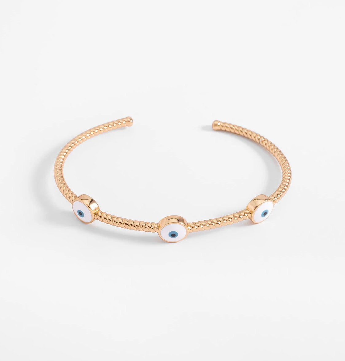 Evil Eye Gold Cuff Bracelet