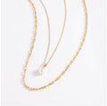 Layered Gold Chain Pearl Necklace