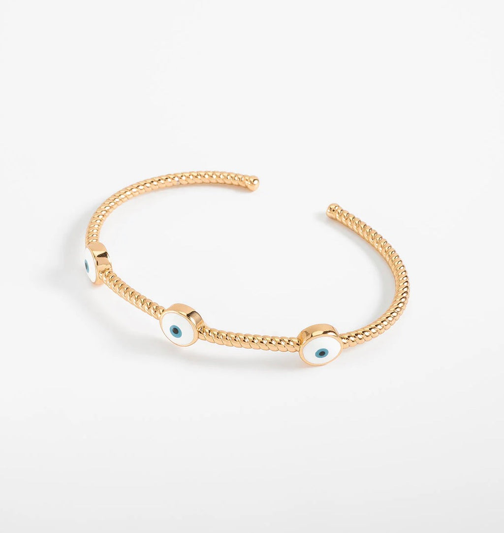 Evil Eye Gold Cuff Bracelet