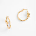 Elegant Knot Hoop Earrings – 18K Gold Plated