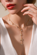 Golden Charm Drop Necklace