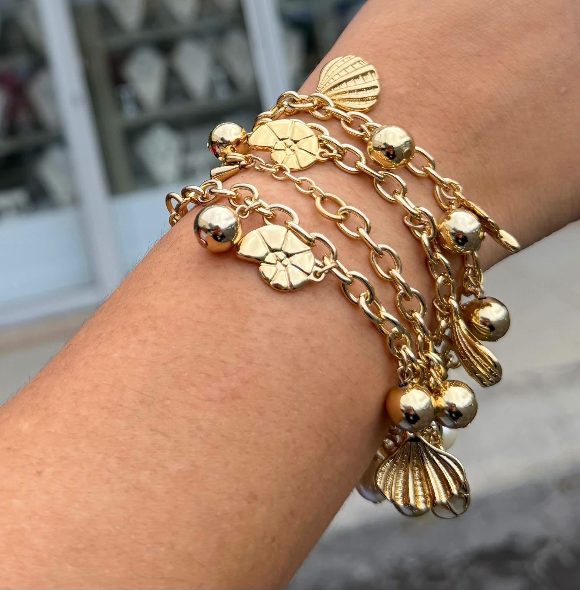 Seaside Pearl Charm Bracelet