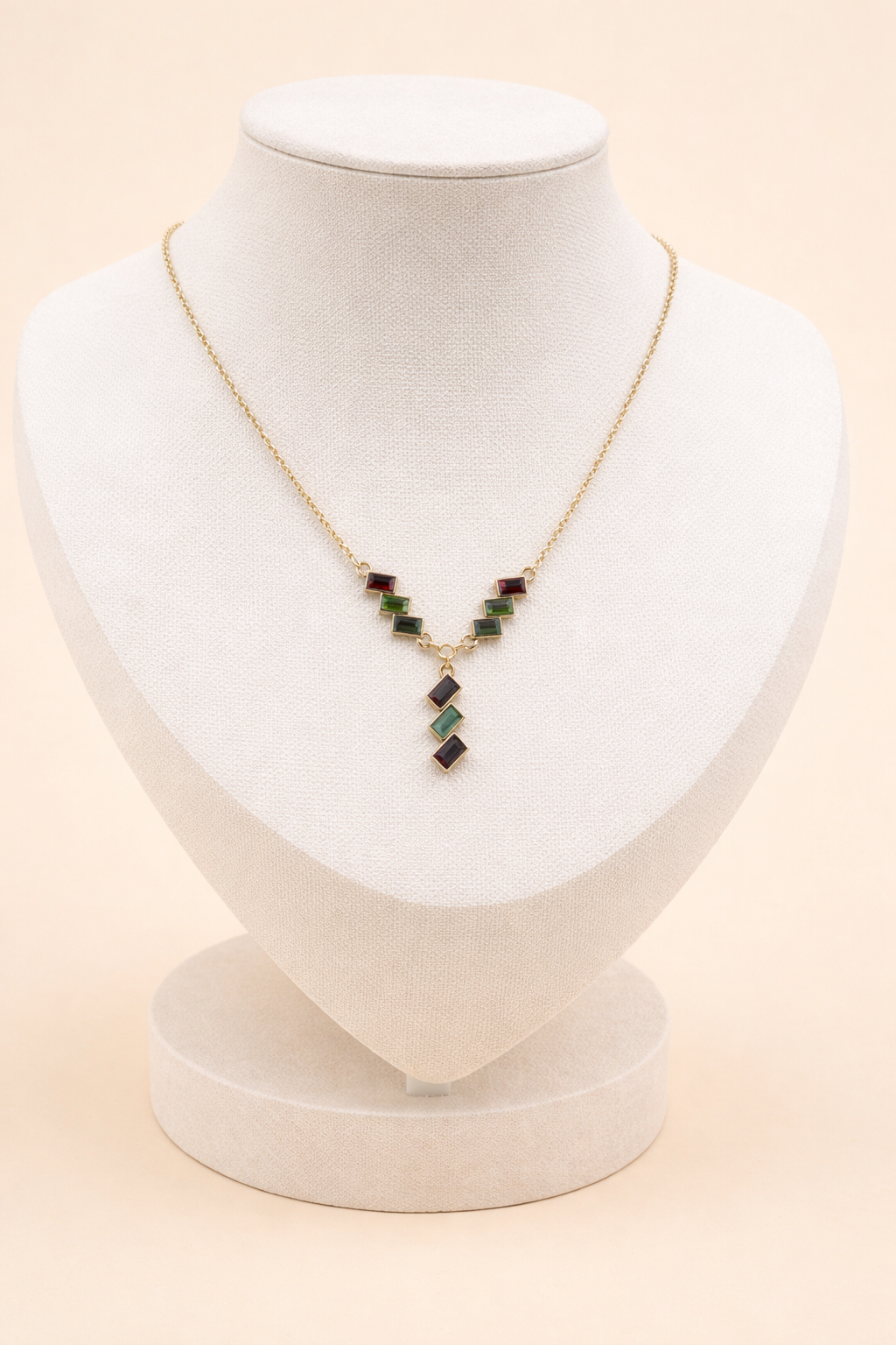 Gold Multicolor Crystal Necklace