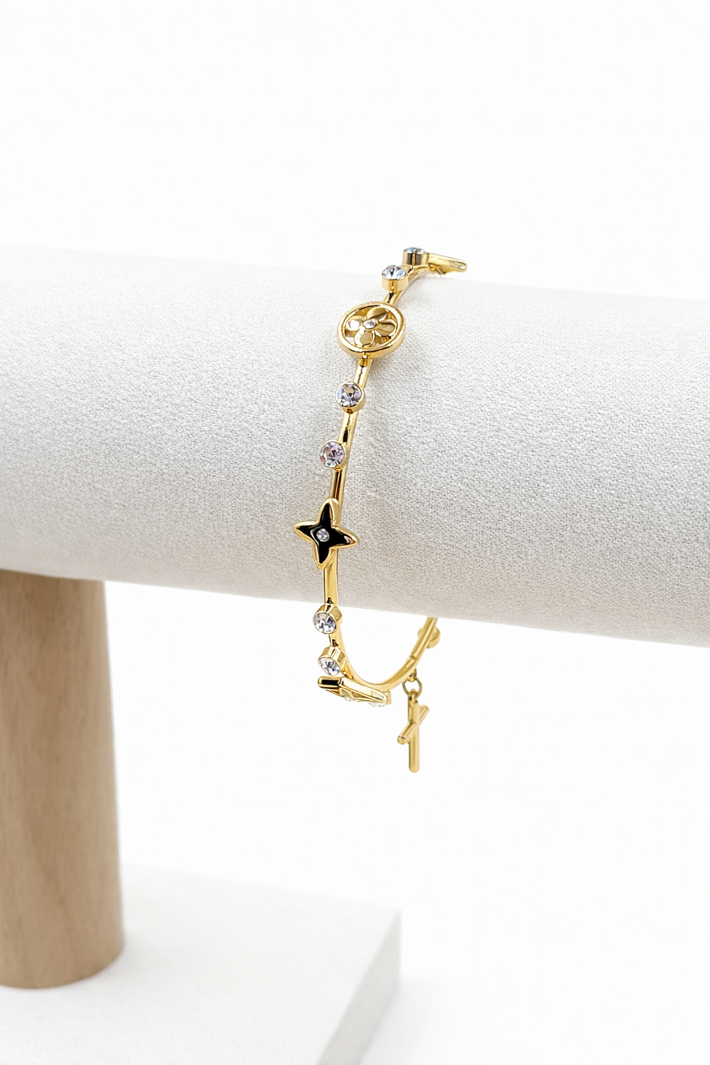 Golden Faith Charm Bangle Bracelet
